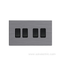 Light Switch 4Gang 2Way Black Insert switches